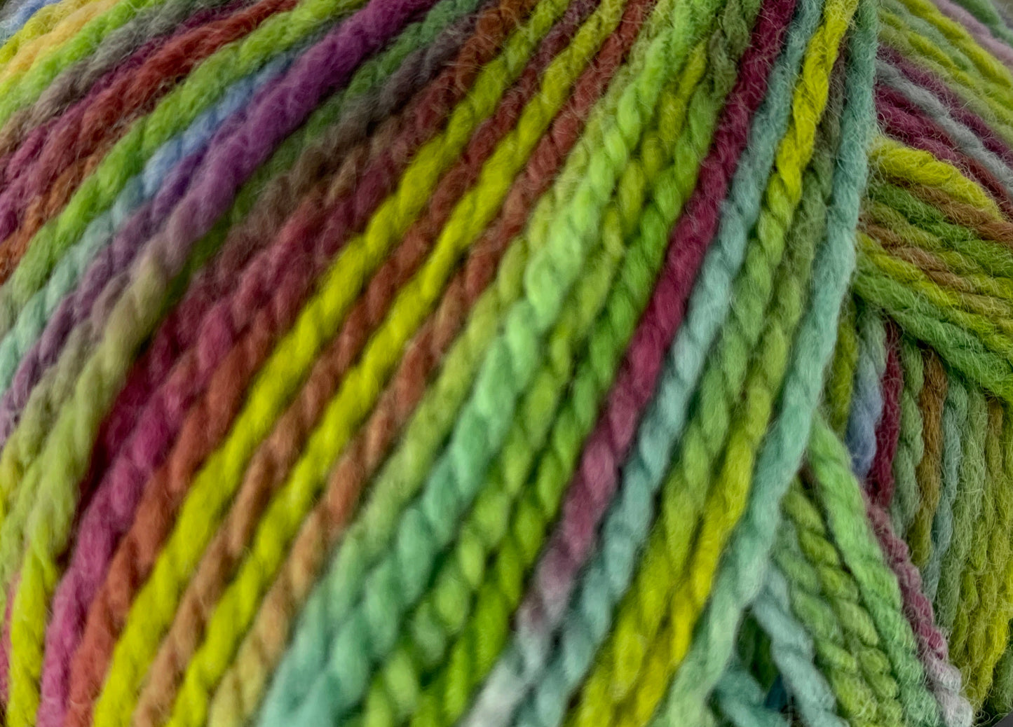 Close up of Superfine Merino in multi-colour "Wildflower"